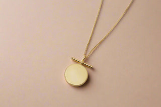Bar Disc Necklace - Gold Lunar