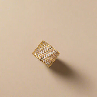 Cubic Zirconia Wide Ring - Gold Lunar