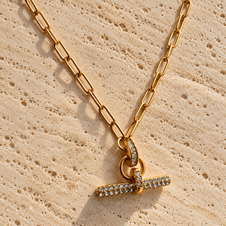 Pavé T Bar Necklace