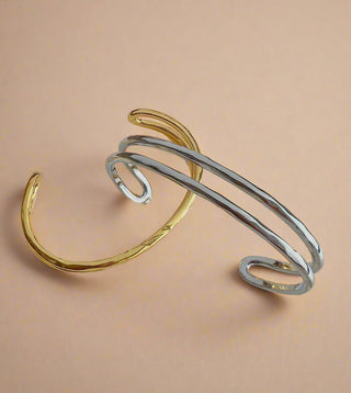 Hammered Molten Cuff - Gold Lunar
