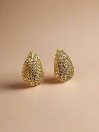 Large CZ Dome Earrings