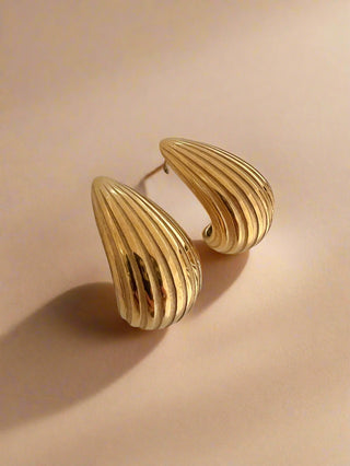 Ribbed Curved Earrings
