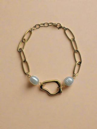 Organic Pearl Link Bracelet