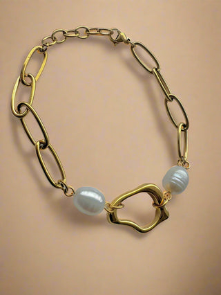 Organic Pearl Link Bracelet