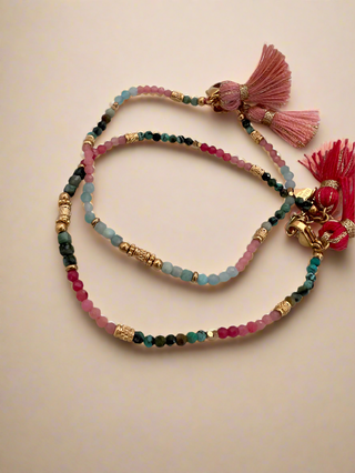 Mini Beaded Gemstone Bracelet - Gold Lunar