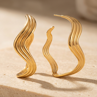 Large Wavy Hoops