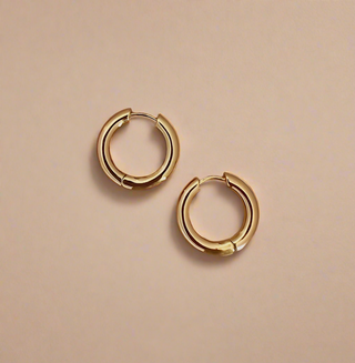 Gold Chubby Hoops - Gold Lunar
