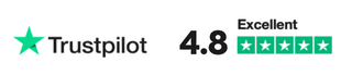 Trustpilot logo with a 4.8 star rating Excellent