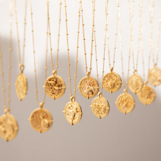 Zodiac Necklace Collection - Gold Lunar