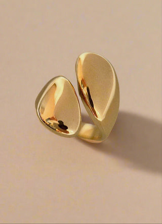 18k gold plated Chunky Wrap Ring - Gold Lunar