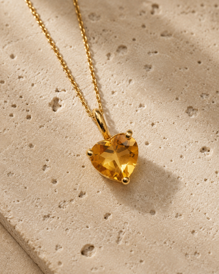 November Citrine Birthstone Necklace