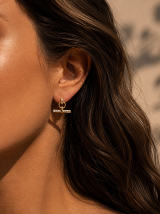 Crystal Bar Stud Earrings