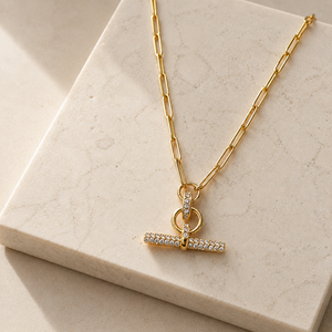 Pavé T Bar Necklace