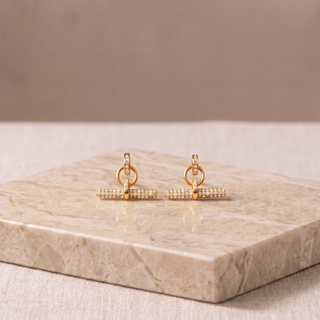Crystal Bar Stud Earrings