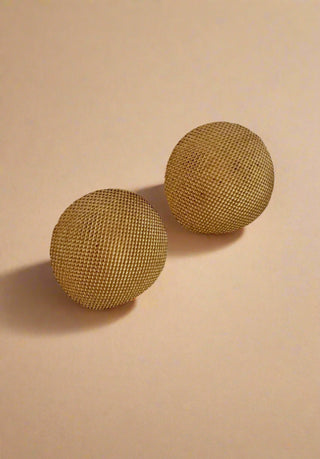 18k gold plated Large round textured studs earrings