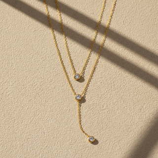 Dainty Lariat Layered Necklace