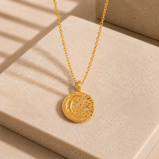 Double Sided Soleil & Lunar Disc Necklace