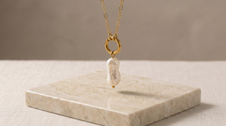 Pearl Drop Link Chain Necklace