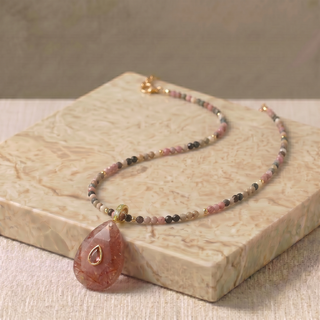 Pink Gemstone Beaded Necklace