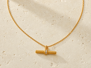 Ribbed T Bar Necklace