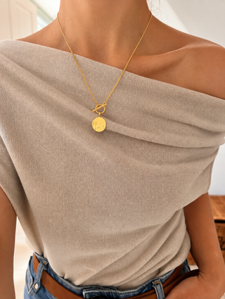 T Bar & Molten Disc Necklace